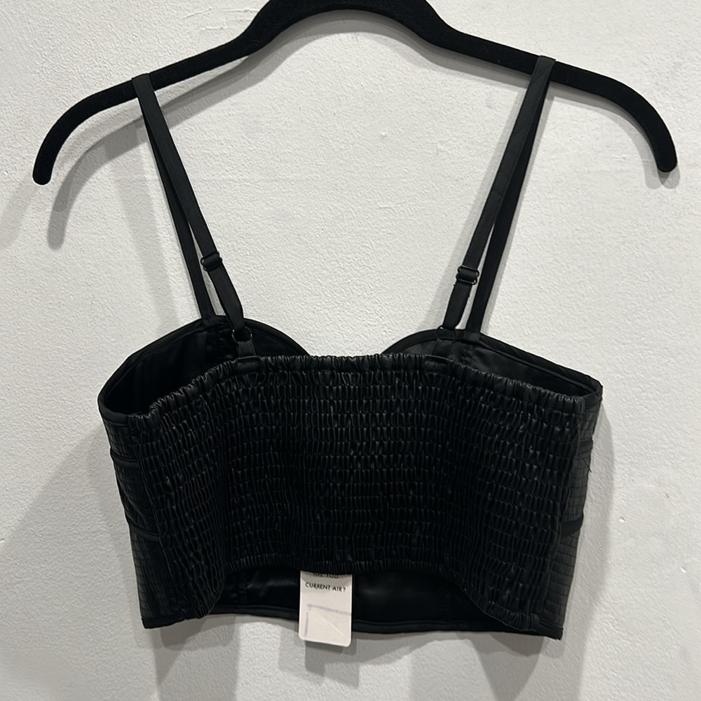 Current Air vegan faux leather bustier tank top bralette black size Medium NWT - Picture 7 of 11